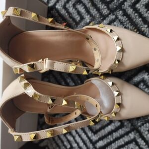 Studded Beige Women's Shoes
